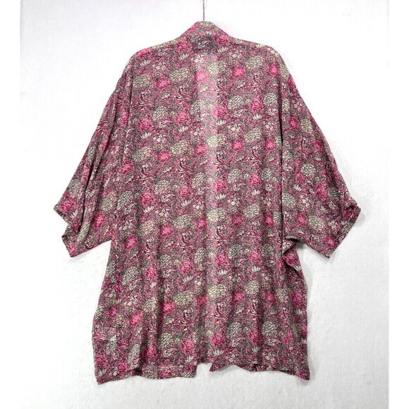 Anthropologie Andersen & Lauth Kimono Women OS Pink Floral Boho Fairy Coquette - Picture 2 of 13